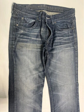 0016 Marc Anthony Men's Slim Fit Jeans Blue Whiskered Denim 30x30